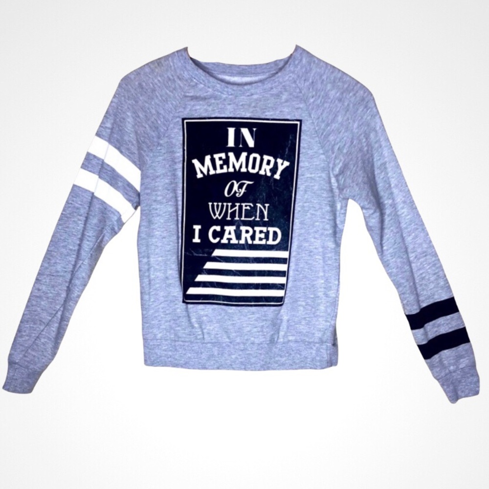 In Memory Of When I Cared Grey Crewneck Xs - image 1